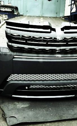 Арматурные работы по переднему бамперу в Range Rover Evoque