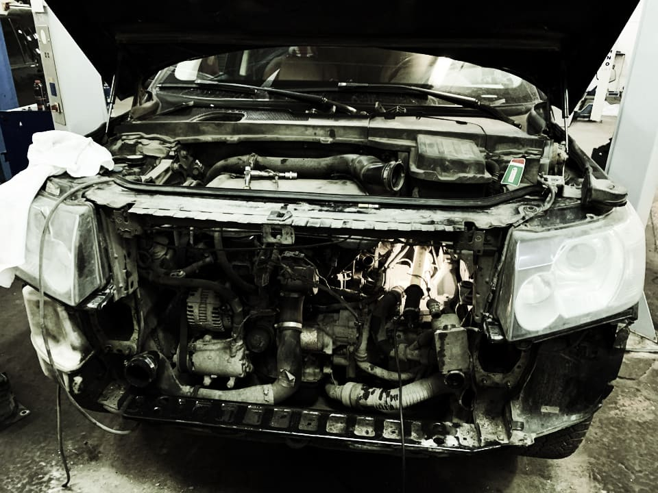 Промывка интеркулера на Range Rover Sport